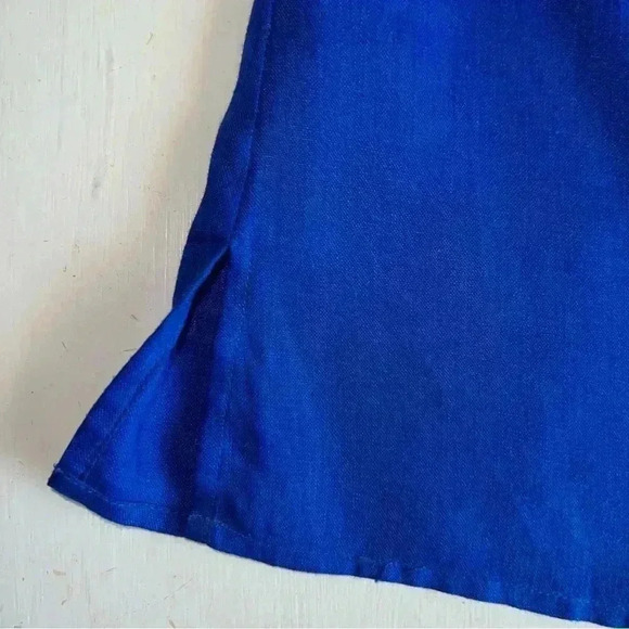 E•COL•O•GIE size Large 100% linen beautiful blue with detailed embroidery top - Picture 9 of 12